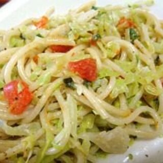 超ヘルシー！しょうゆ漬け卵パスタ　275kcal